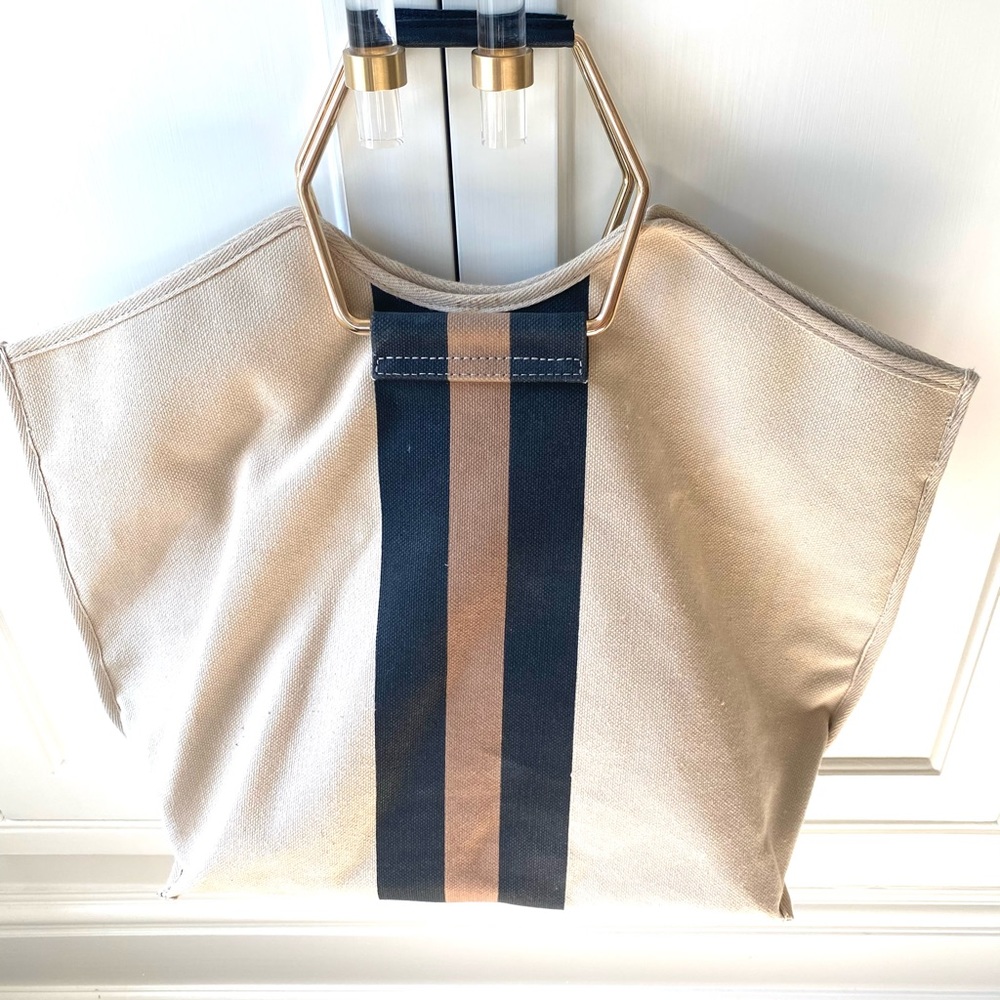 H & M Cotton Canvas Striped Bag, Sold Out